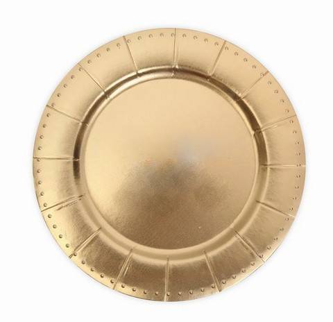10 יחידות מגש עגול קרטון קשיח זהב