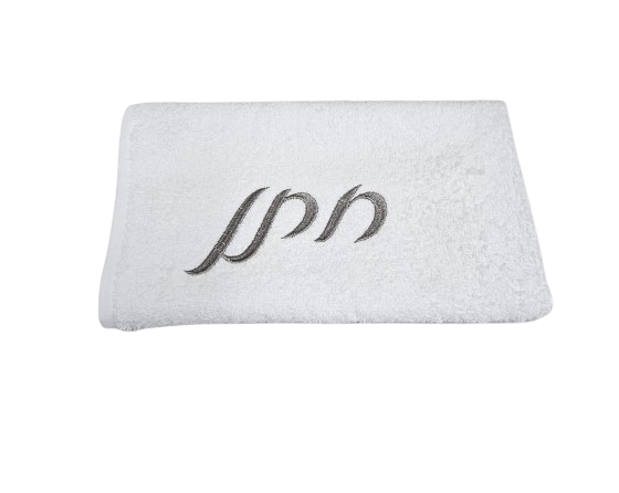 מגבת ידיים 100% כותנה עם רקמת חתן כסף 30X50 ס"מ