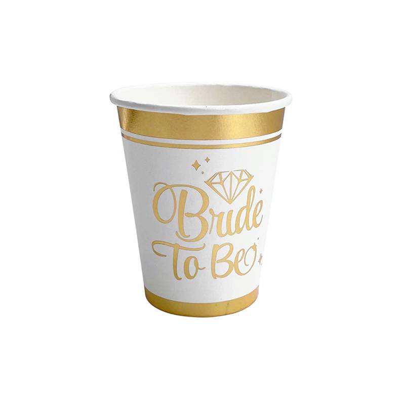 10 כוסות נייר BRIDE TO BE זהב