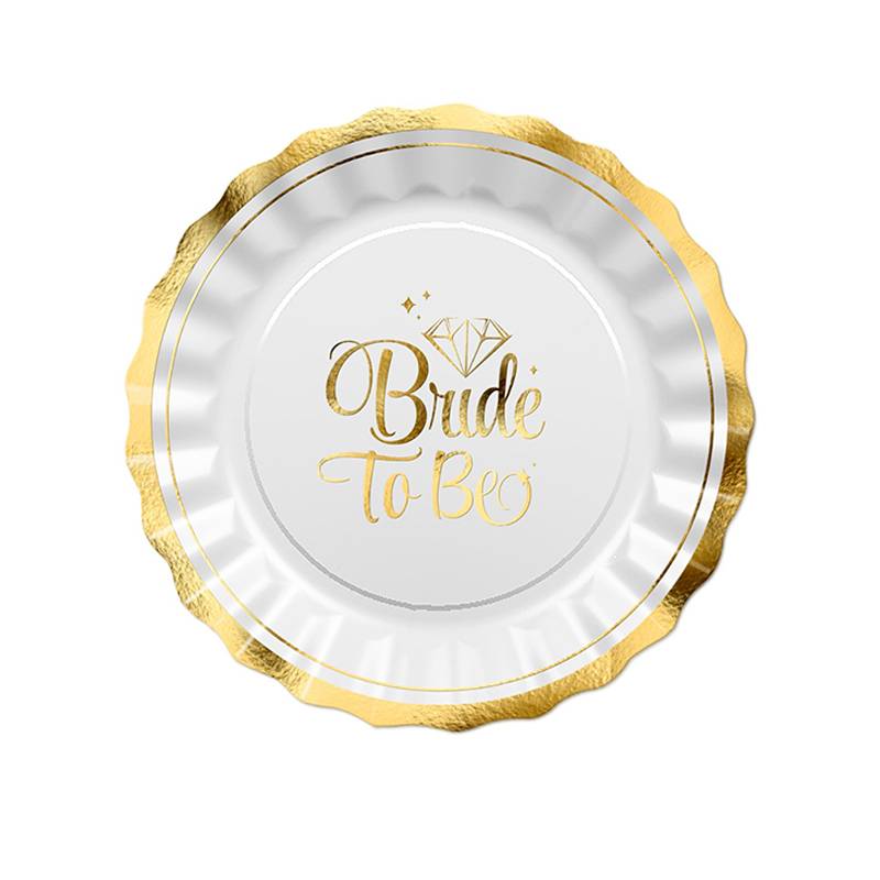 10 צלחות BRIDE TO BE זהב קוטר 25