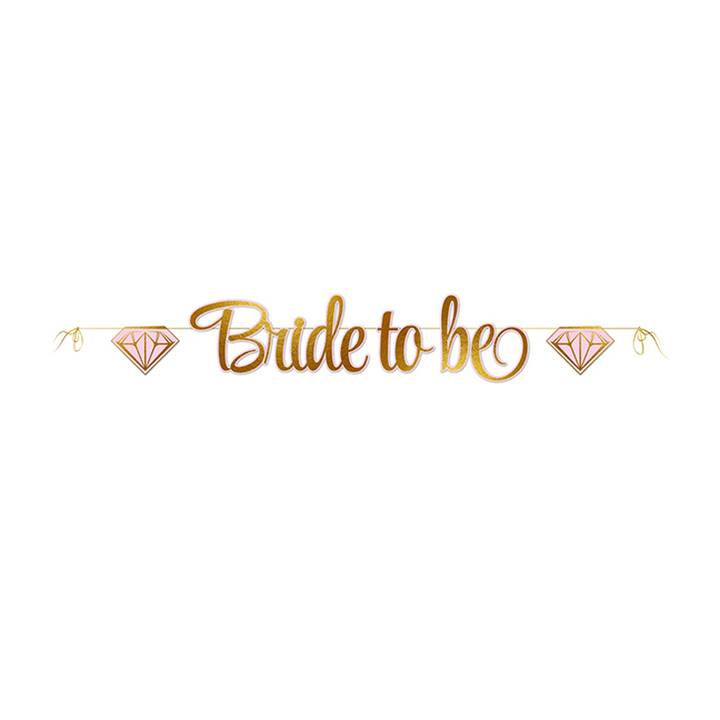 שרשרת אותיות לתלייה BRIDE TO BE ורוד זהב
