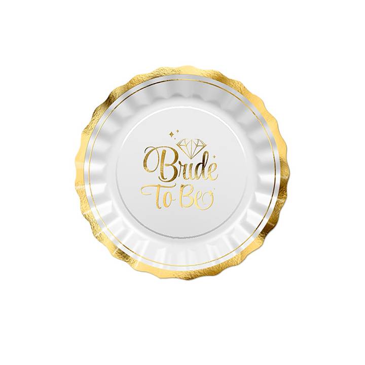 10 צלחות BRIDE TO BE זהב קוטר 20