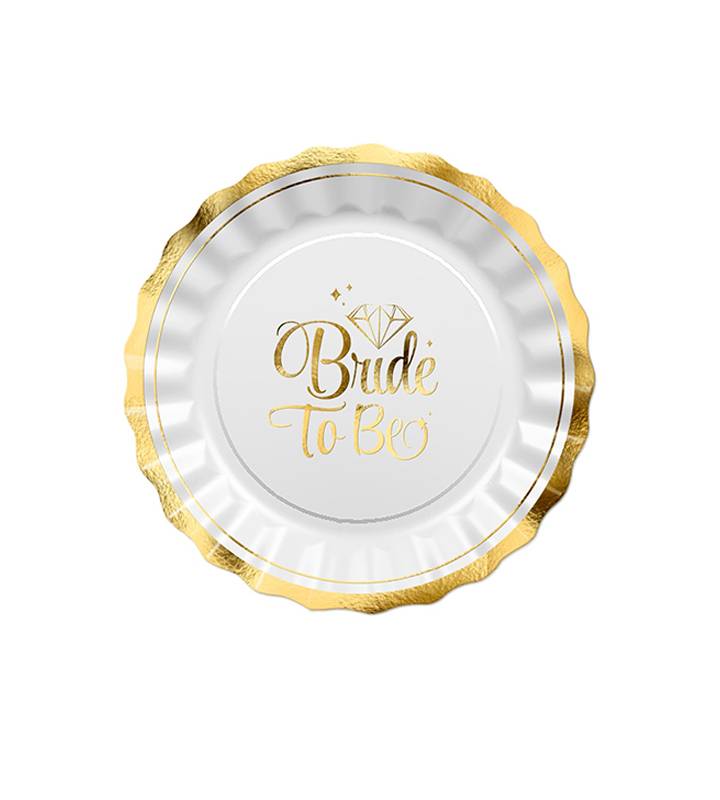 10 צלחות BRIDE TO BE זהב קוטר 20