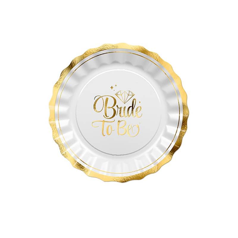 10 צלחות BRIDE TO BE זהב קוטר 20