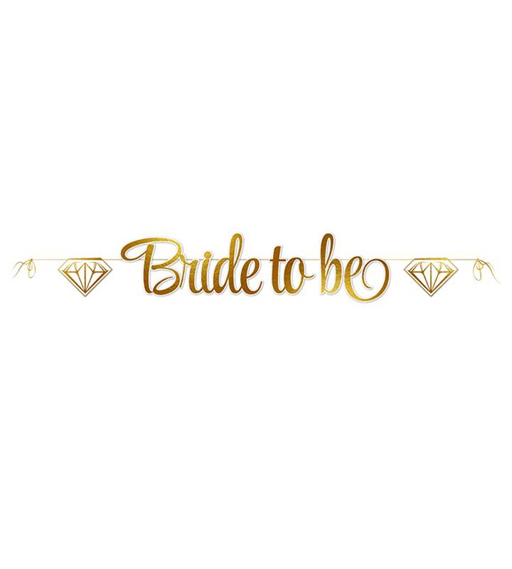 שרשרת אותיות לתלייה BRIDE TO BE זהב