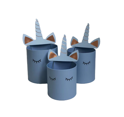 סט 3 קופסאות חד קרן צבע תכלת