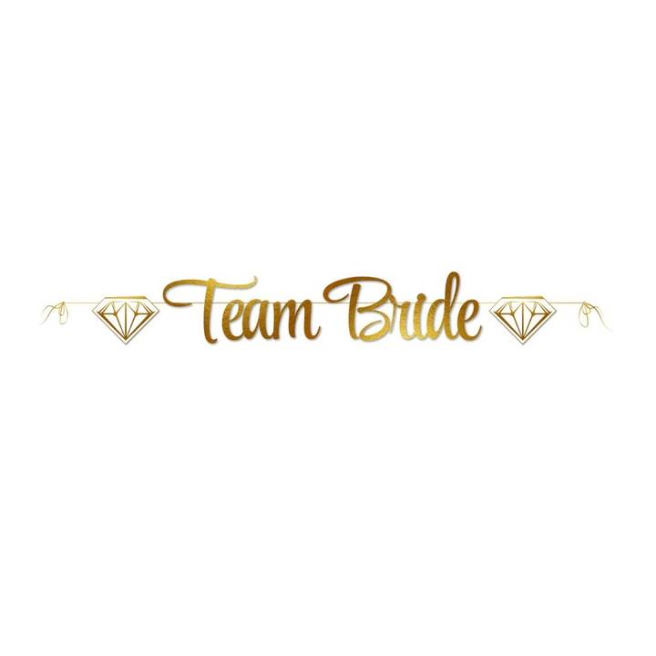 שרשרת אותיות לתלייה TEAM BRIDE זהב