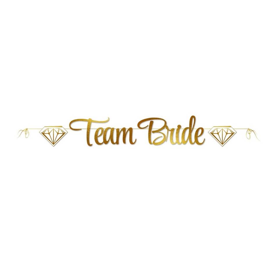 שרשרת אותיות לתלייה TEAM BRIDE זהב