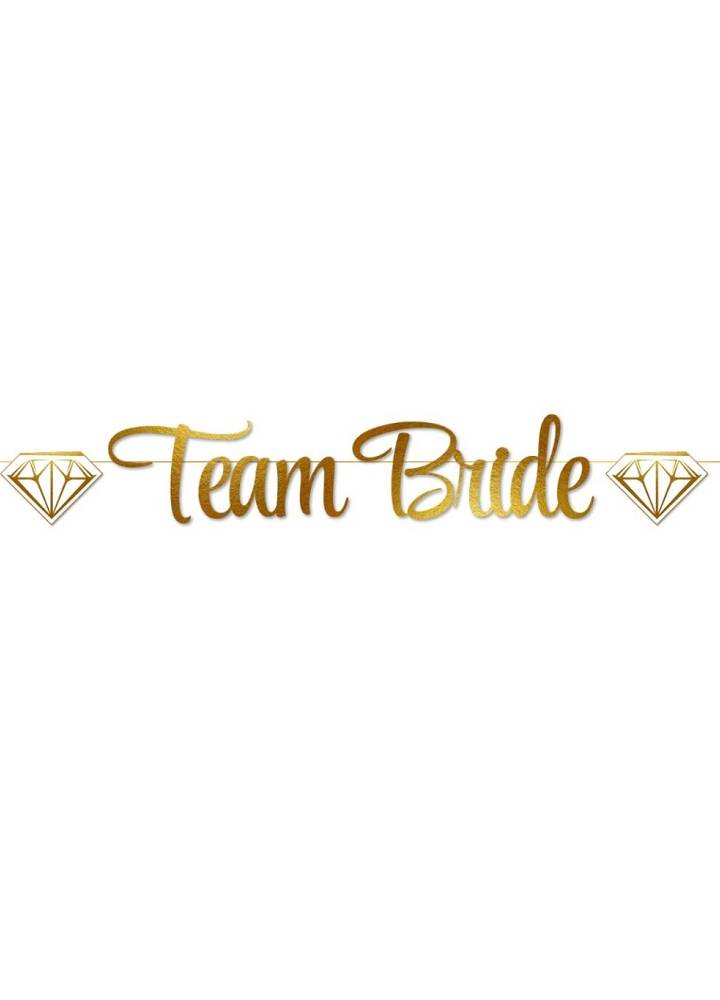 שרשרת אותיות לתלייה TEAM BRIDE זהב